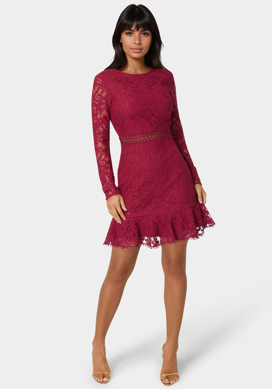 Open Back Lace Mini Dress