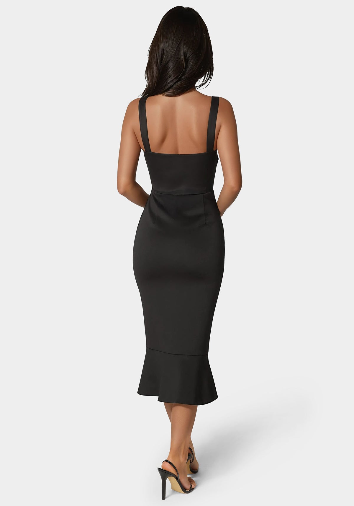 Scuba Bustier Ruffle Wrap Dress