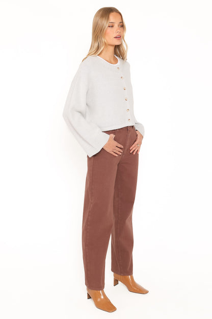 Ailis Wide Leg Jean - Chocolate