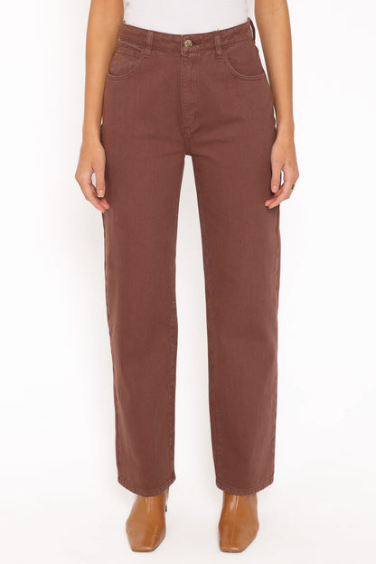 Ailis Wide Leg Jean - Chocolate