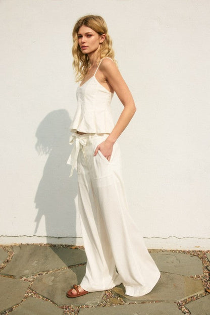 Zivah High Waist Wide Leg Pants Ivory