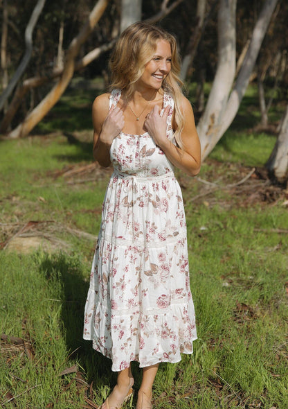 Evelyn Floral Midi Dress