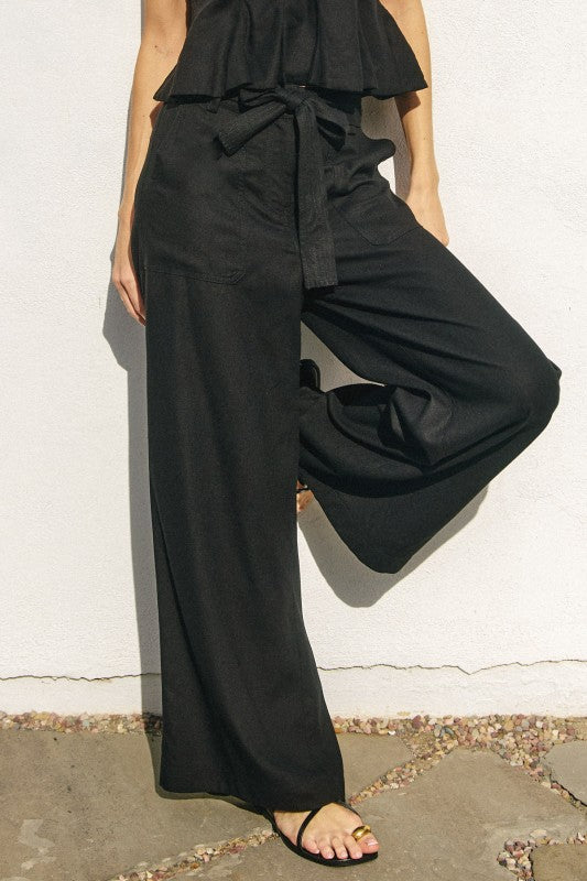 Zivah High Waist Wide Leg Pants Black