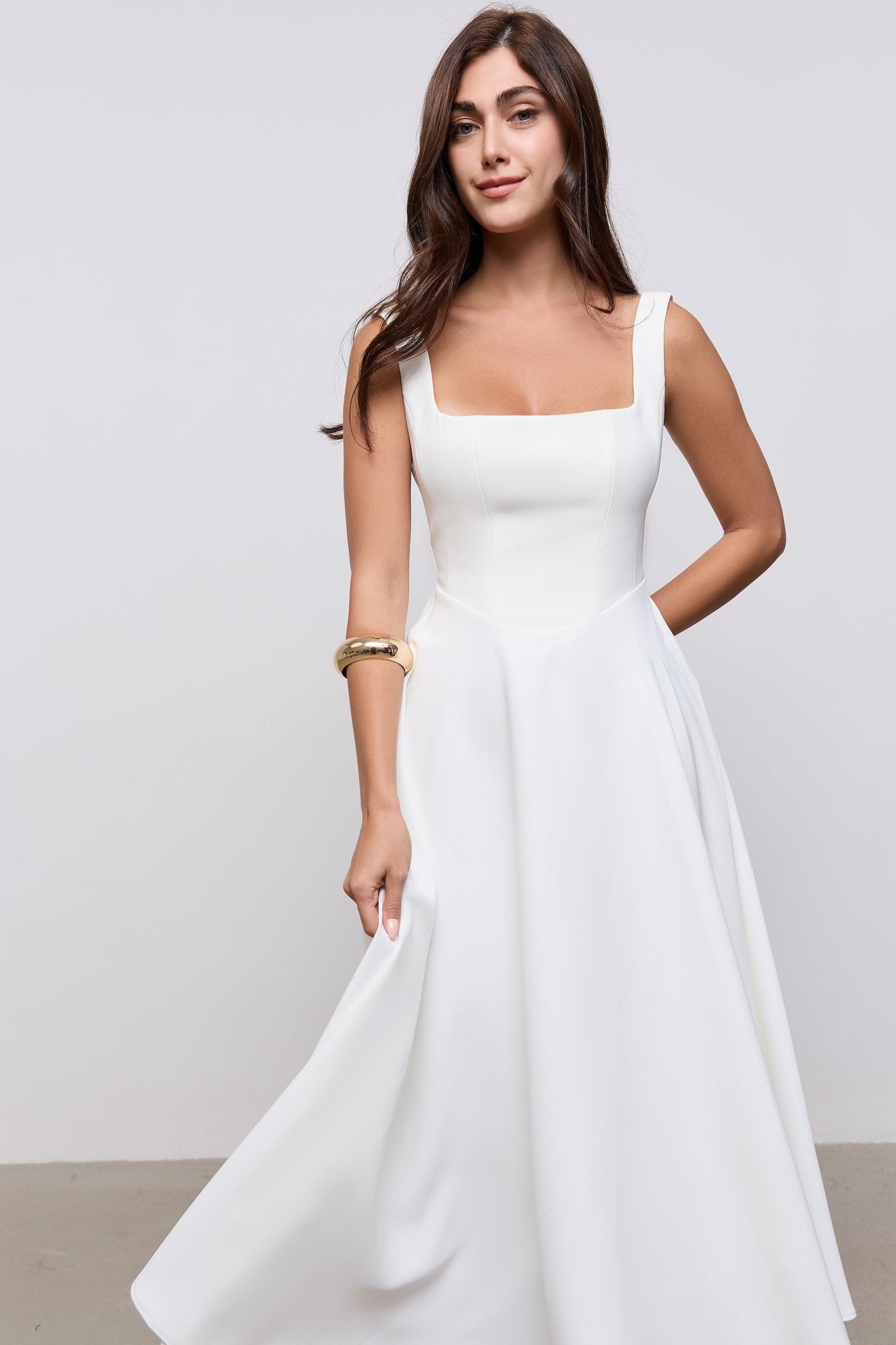 Square Neck Midi Dress