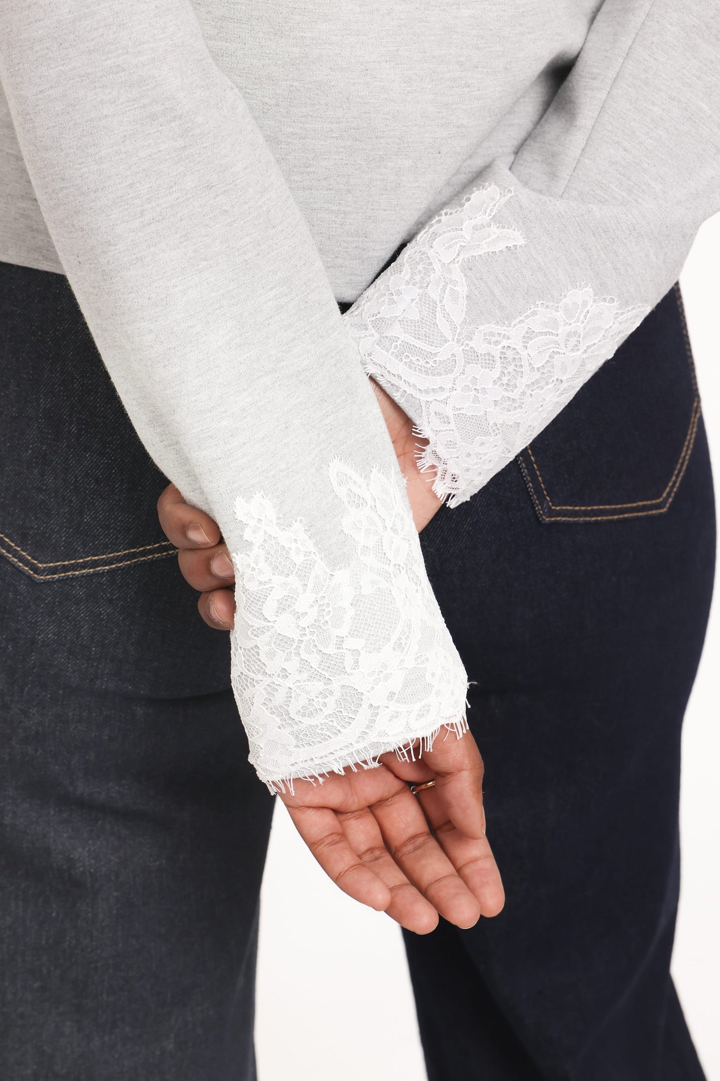 Cinzia Cropped Ponte Jacket - Heather Grey