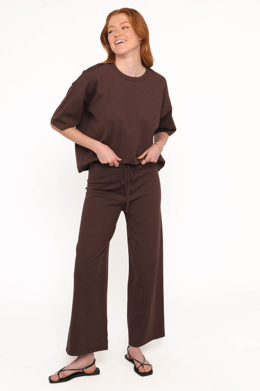 Ash Knitted Pants - Chocolate