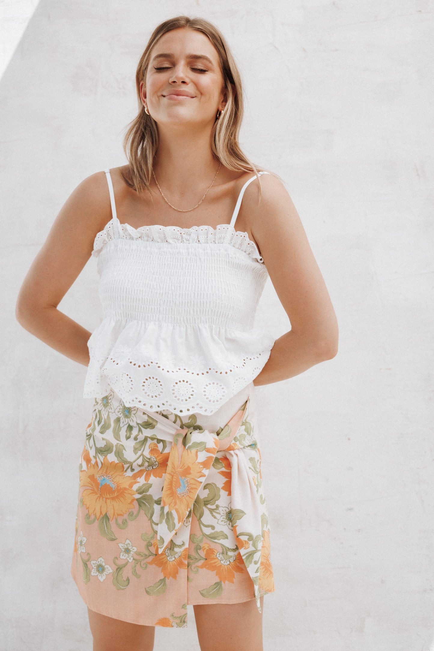 Calypso Wrap Mini Skirt - Spring Floral