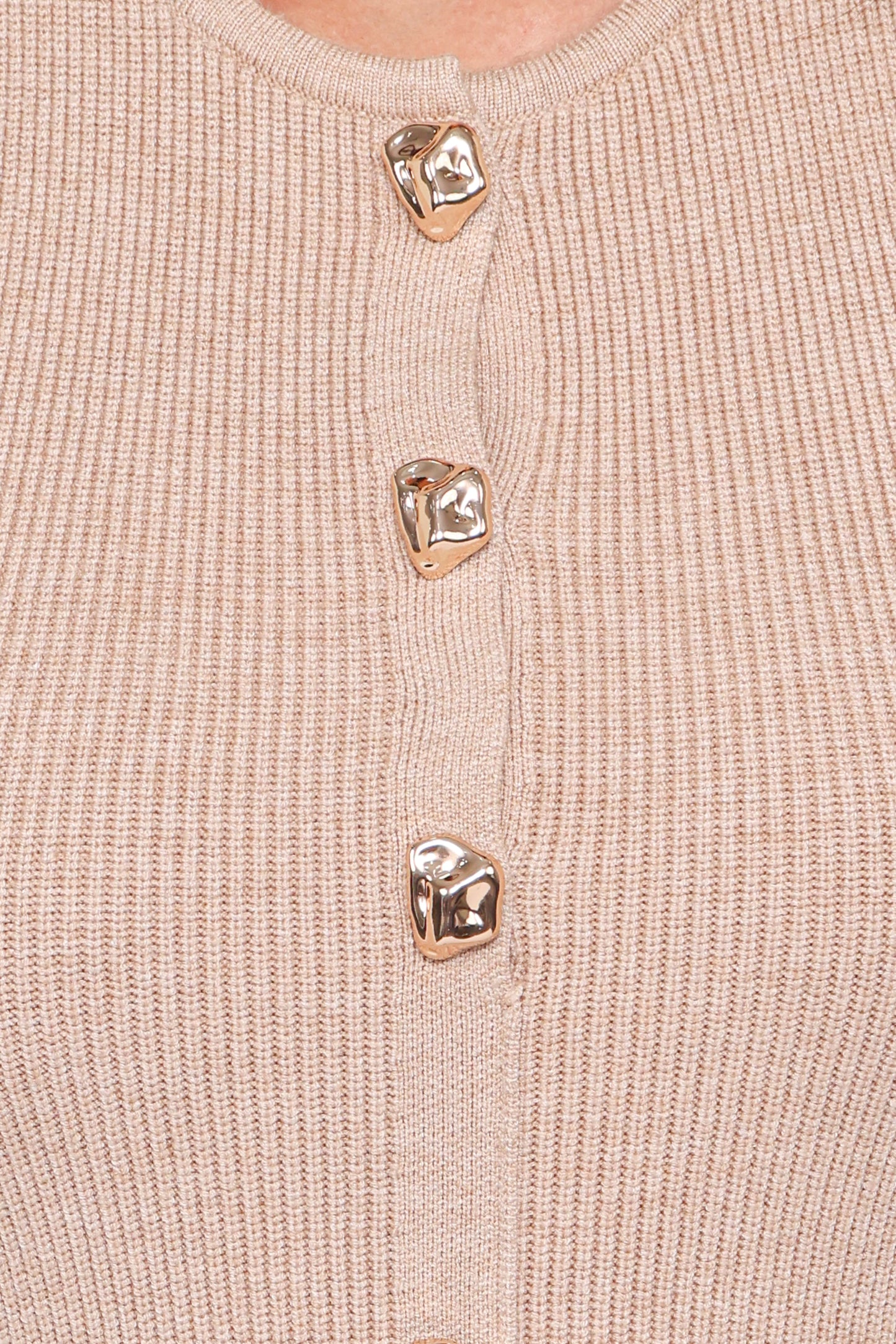 Aspen Button Up Knit Dress - Oatmeal