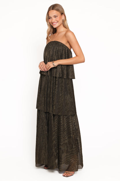 Bloom Strapless Maxi Dress - Black