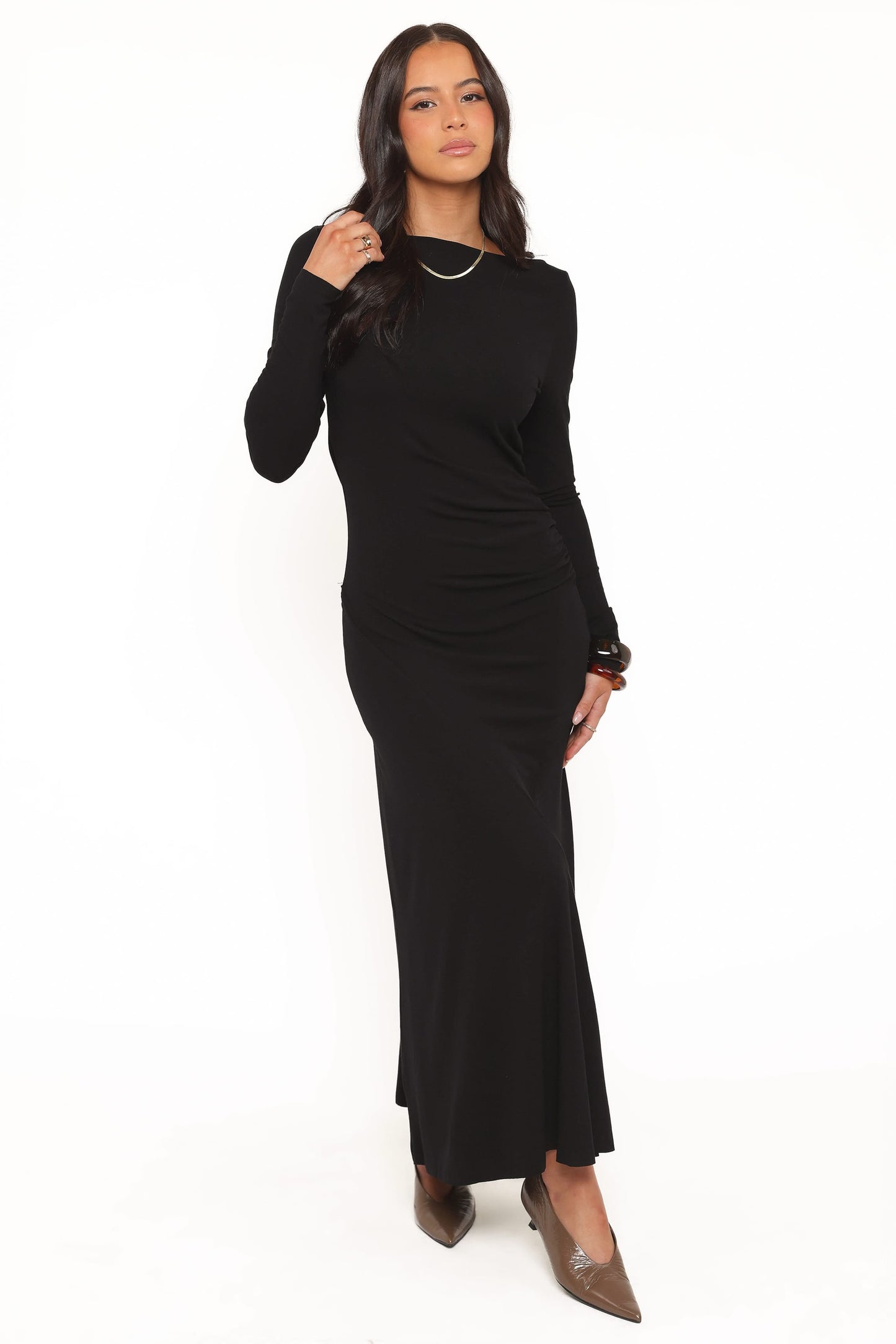 Bronwyn Off Shoulder Maxi Dress - Black