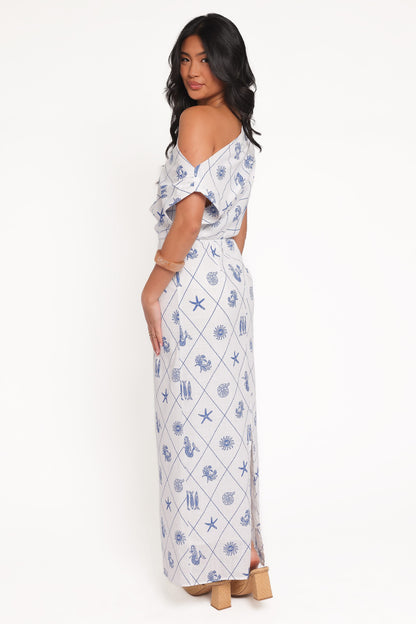 Cassie Midi Dress - Seashell Print
