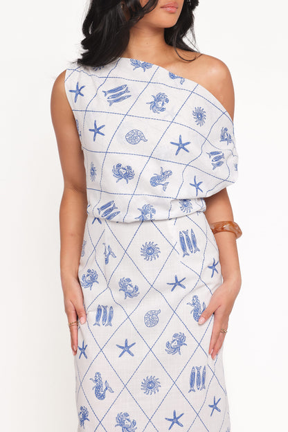 Cassie Midi Dress - Seashell Print
