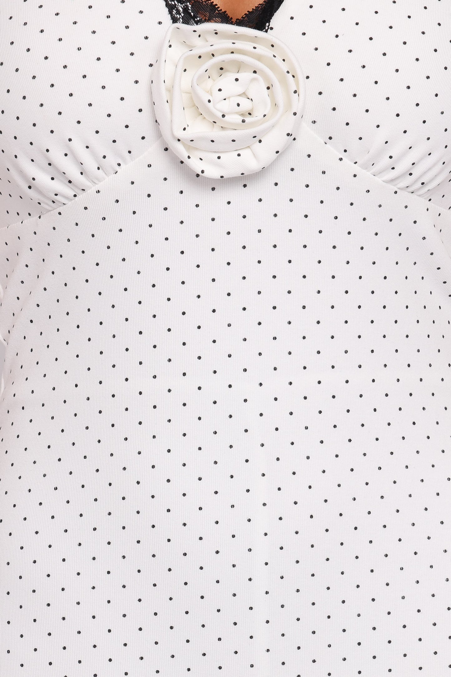 Conrad Halter Maxi Dress - White Polka Dot