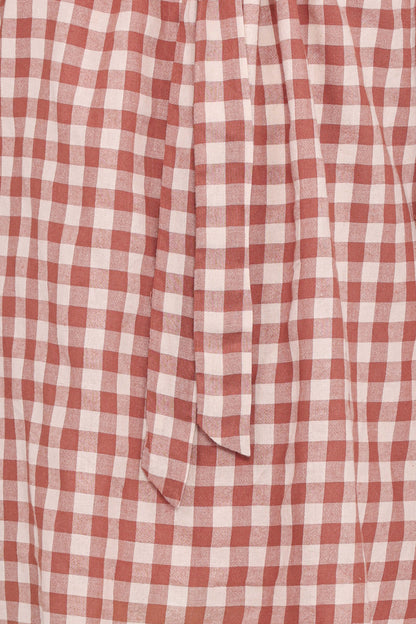 Costa Mini Dress - Tan Gingham
