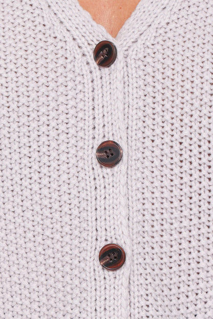 Arcadia Floral Cardigan - Light Grey