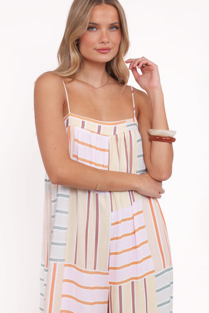 Abegail Flowy Jumpsuit- Multi Stripe