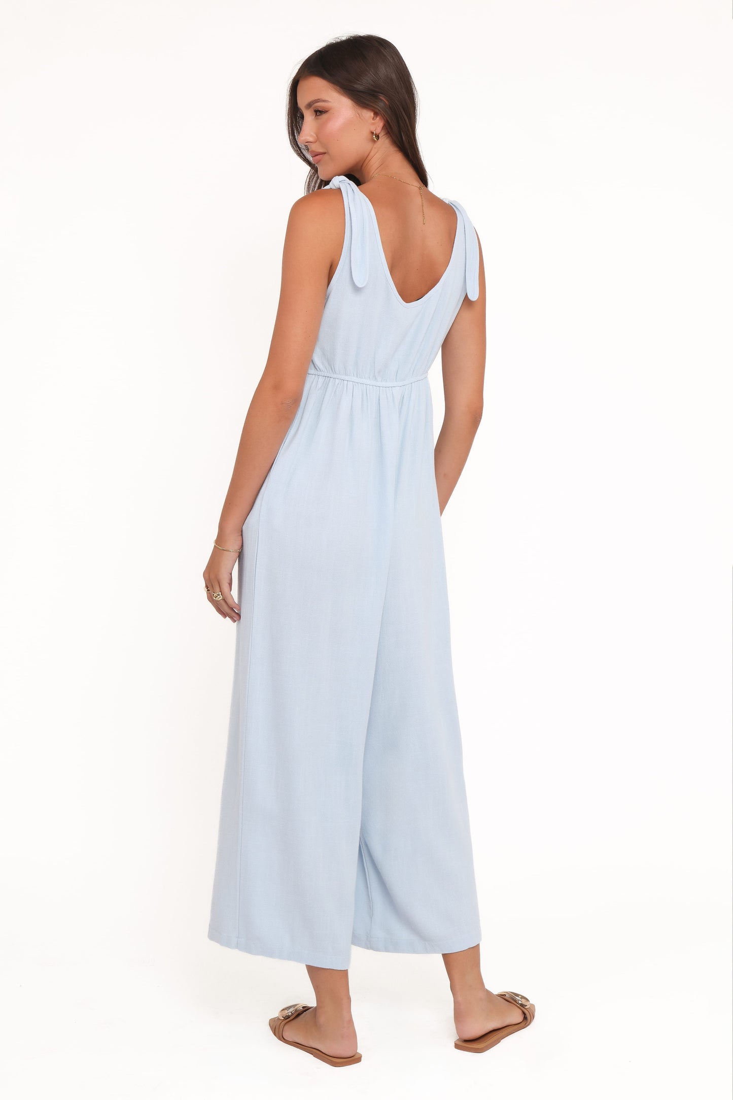Ayla Linen Jumpsuit - Light Blue