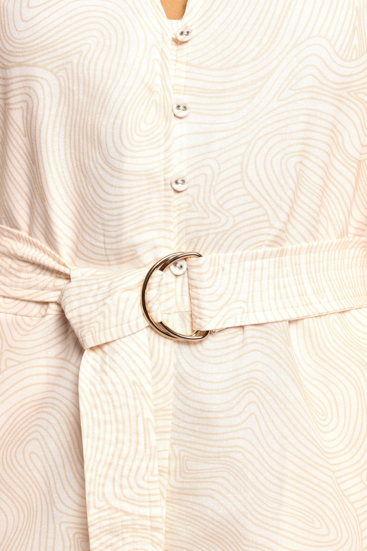 Cassian Belted Playsuit - Tan Swirl