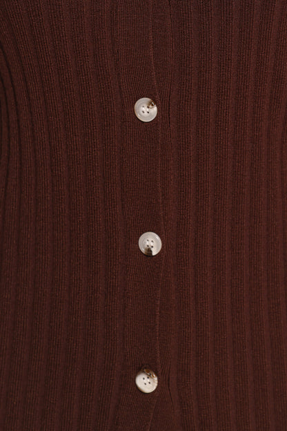 Aylia Ribbed Knit Set - Chocolate