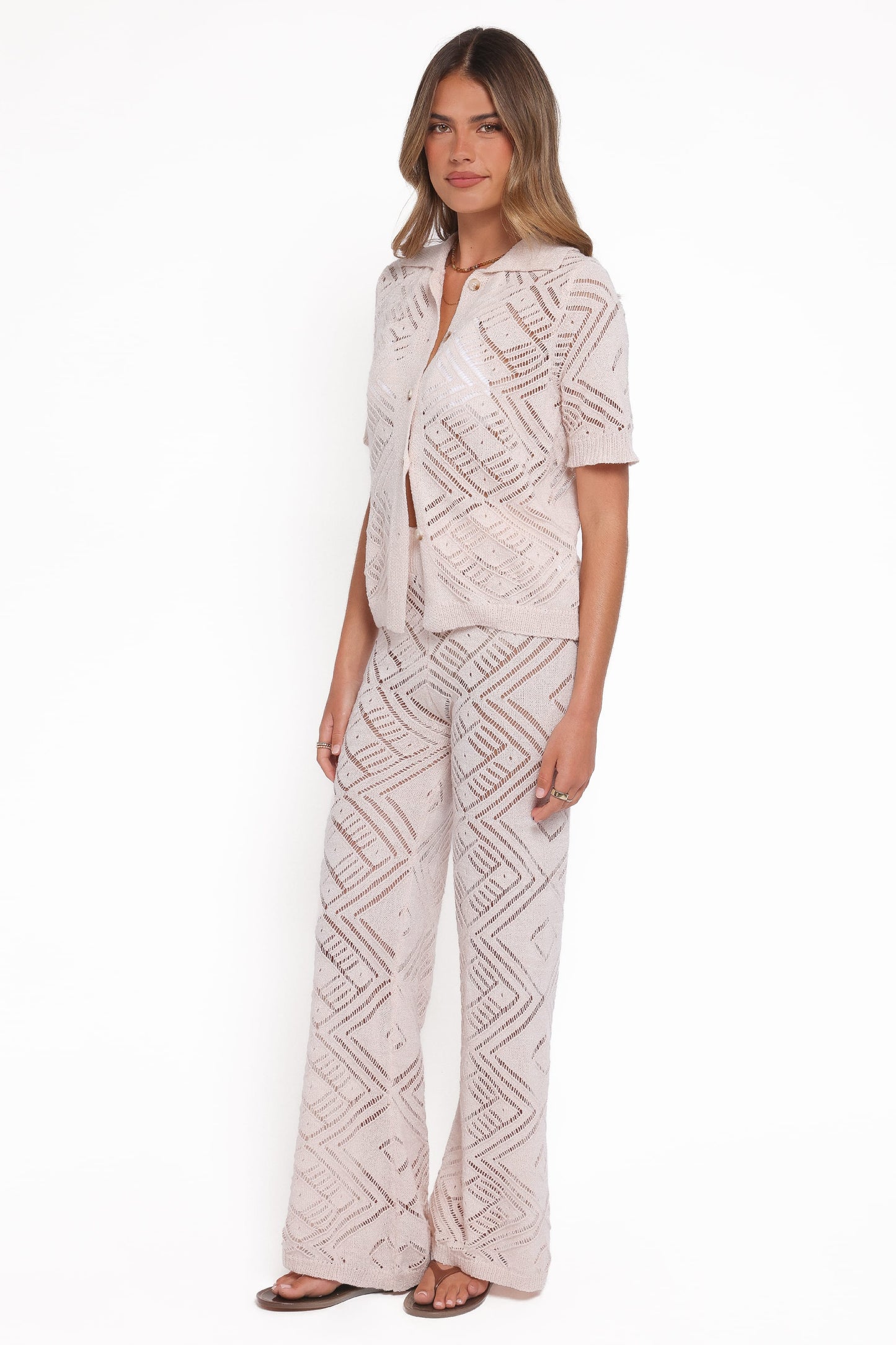 Briony Knit Pant Set - Cream
