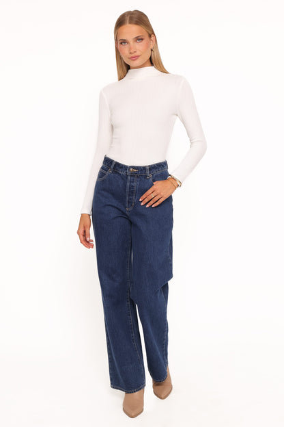 Andromeda Ribbed Knit Top - Ivory