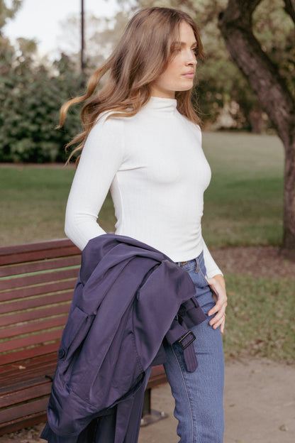 Andromeda Ribbed Knit Top - Ivory