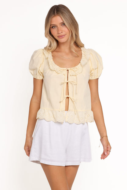 Aspen Tie Front Top - Mango