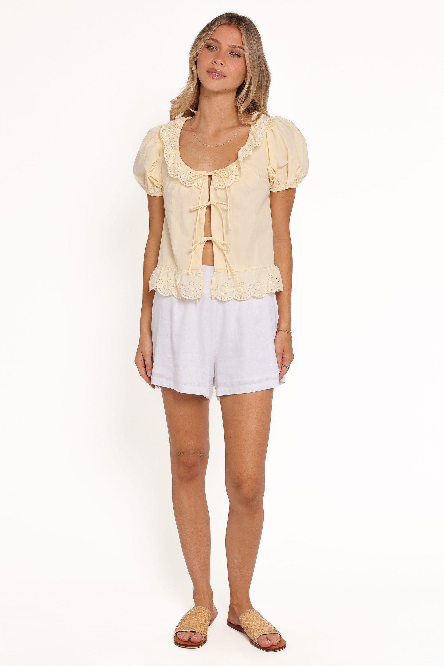 Aspen Tie Front Top - Mango