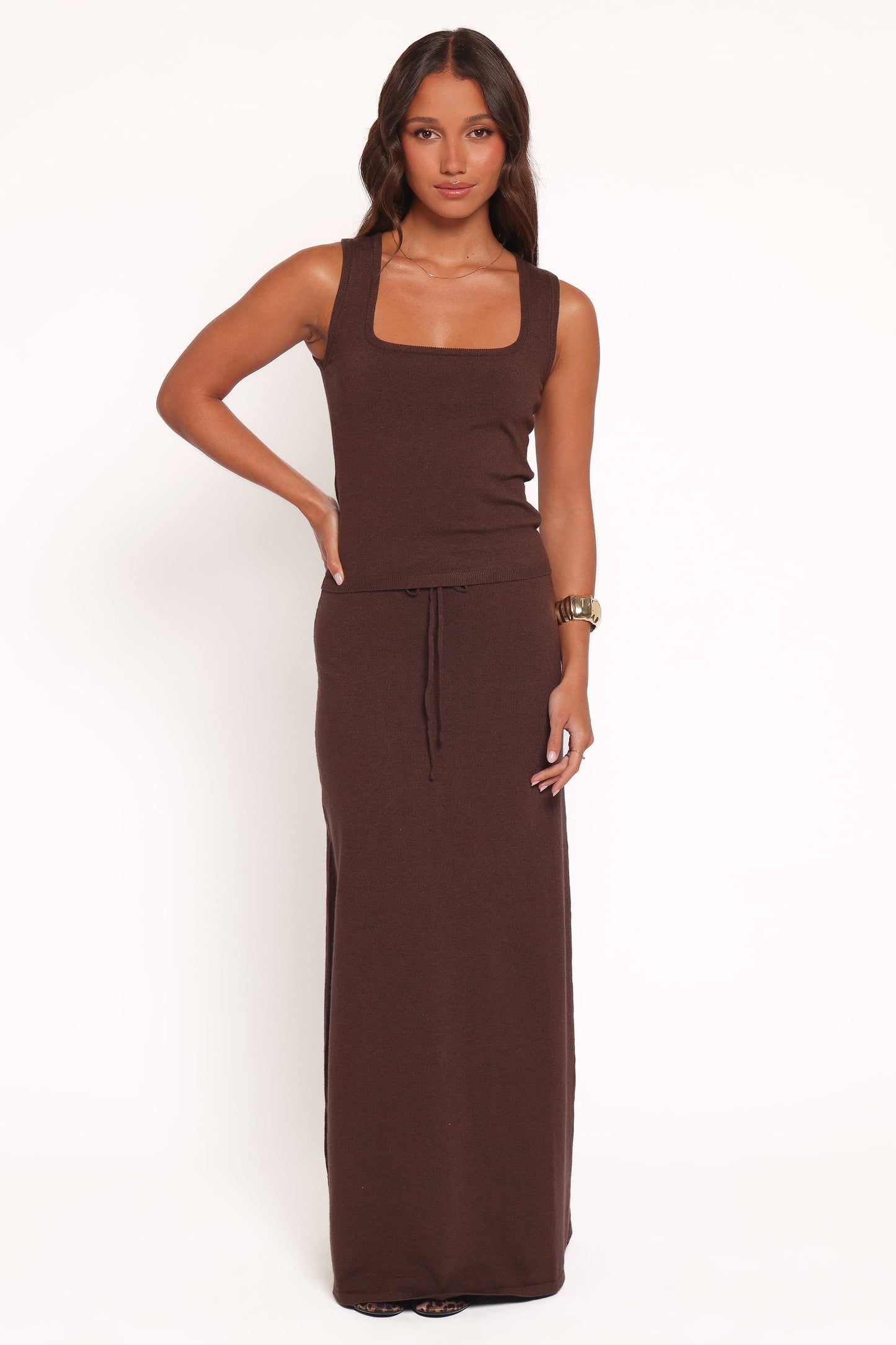 Beatrice Knitted Top - Chocolate