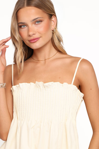 Carson Pleated Top - Butter Yellow