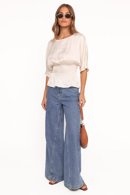 Cherish Pintuck Top - Cream