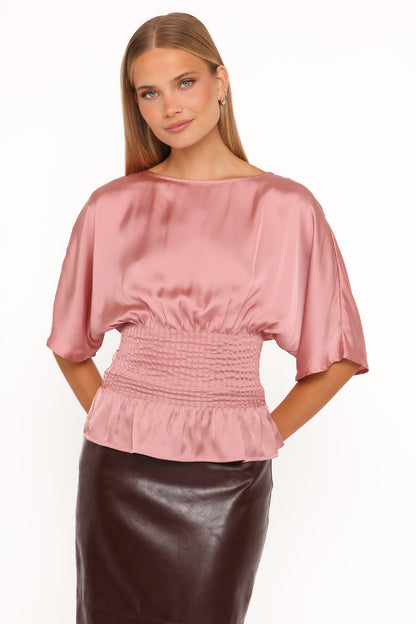 Cherish Pintuck Top - Rose