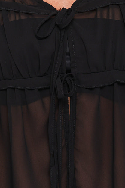 Chiaro Sheer Top - Black