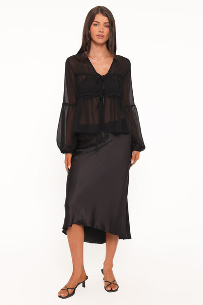 Chiaro Sheer Top - Black