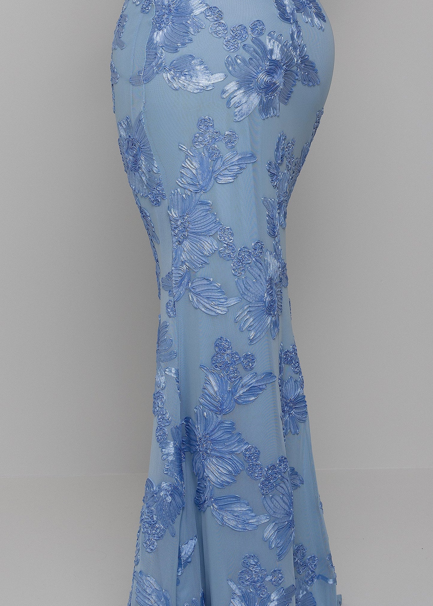 Spring Cascade Floral Maxi Dress - Blue